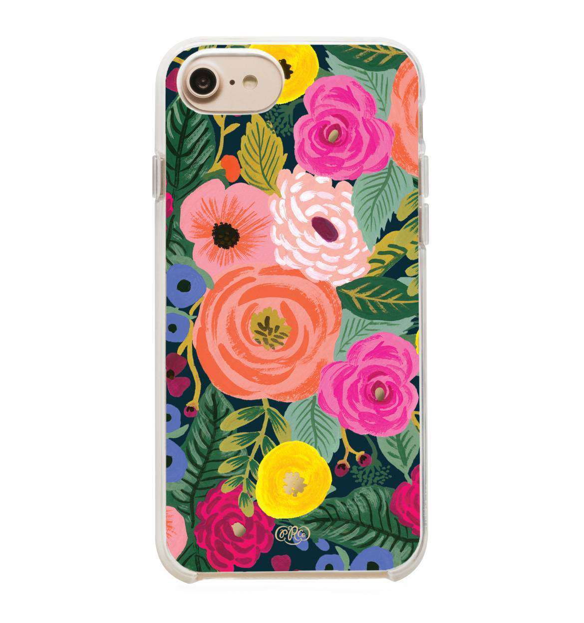 Women's pink and green floral iPhone clear cover