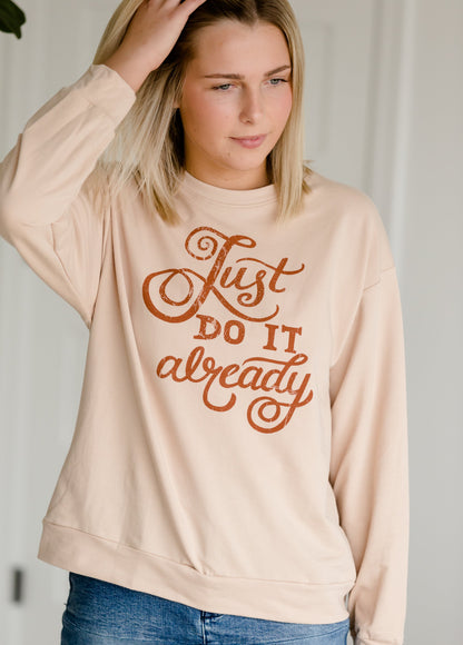 Just Do It Already Graphic Top - FINAL SALE Tops