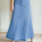 Kathryn A-Line Long Denim Jean Skirt Inherit Co.