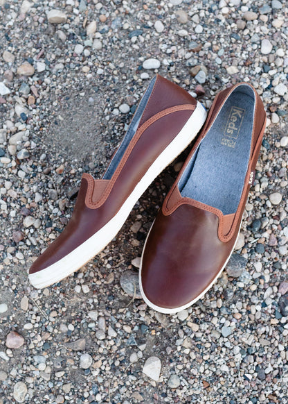 Keds Crashback Cognac Leather Slip on Shoes Shoes