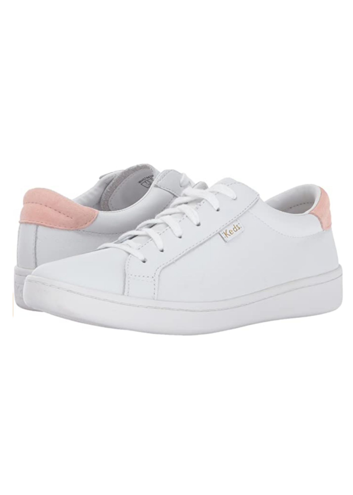 Keds White + Blush Leather Sneaker - FINAL SALE Accessories Keds