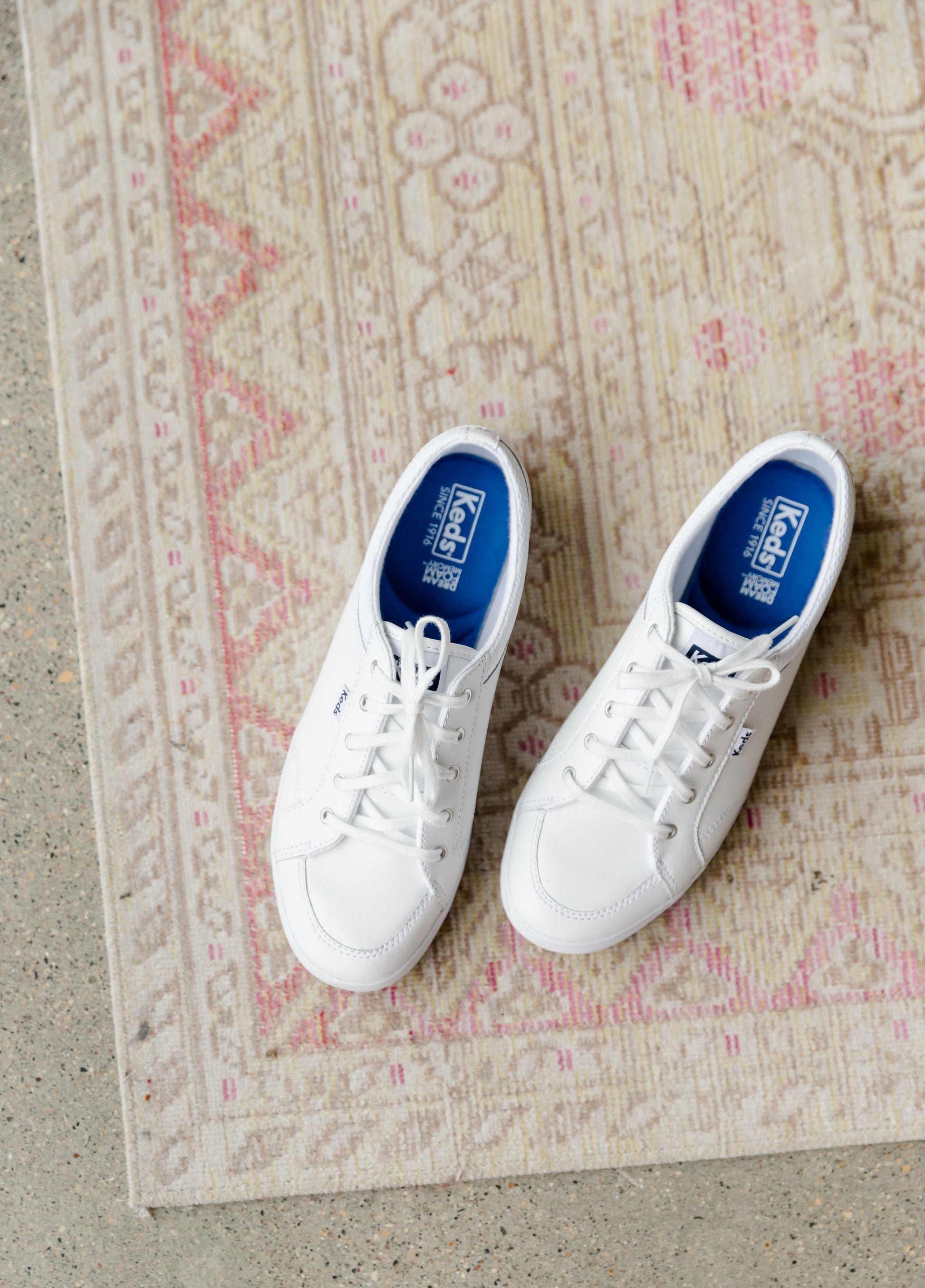 Keds White Center Leather Sneakers Shoes