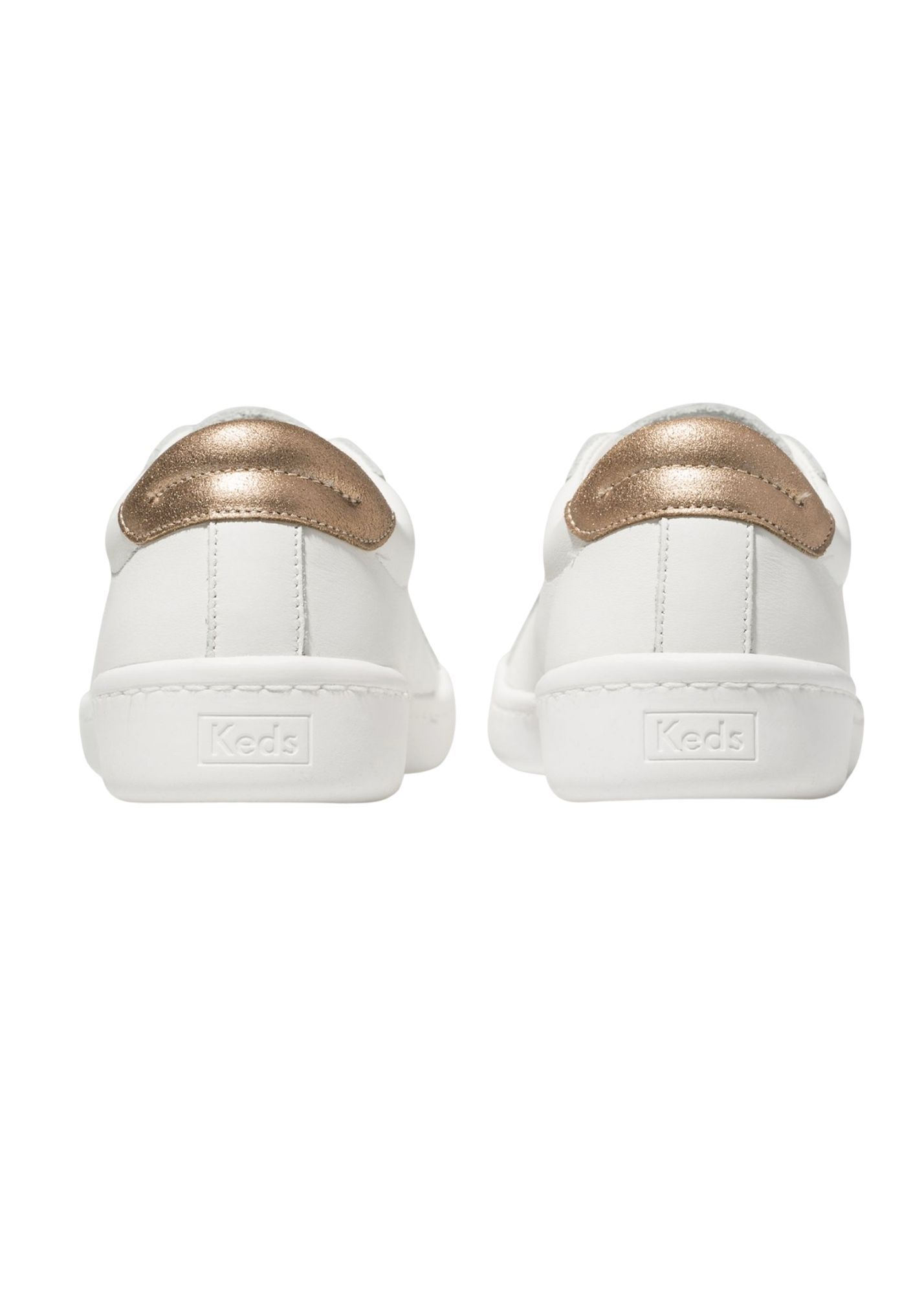 Keds White + Rose Gold Leather Sneaker Shoes Keds