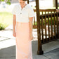 Emerald, coral, and gray midi and maxi modest skirts