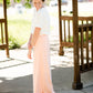 Emerald, coral, and gray midi and maxi modest skirts