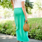 Emerald, coral, and gray midi and maxi modest skirts