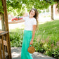 Emerald, coral, and gray midi and maxi modest skirts