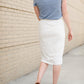 Emerald, coral, and gray midi and maxi modest skirts