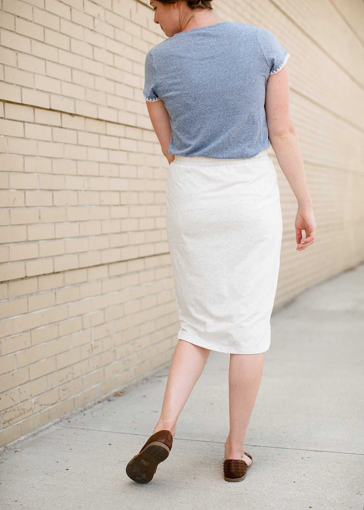 Emerald, coral, and gray midi and maxi modest skirts