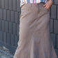 Khaki Twill A-Line Midi Skirt - FINAL SALE Skirts