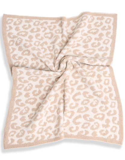 Kid's Leopard Throw Blanket Gifts Beige