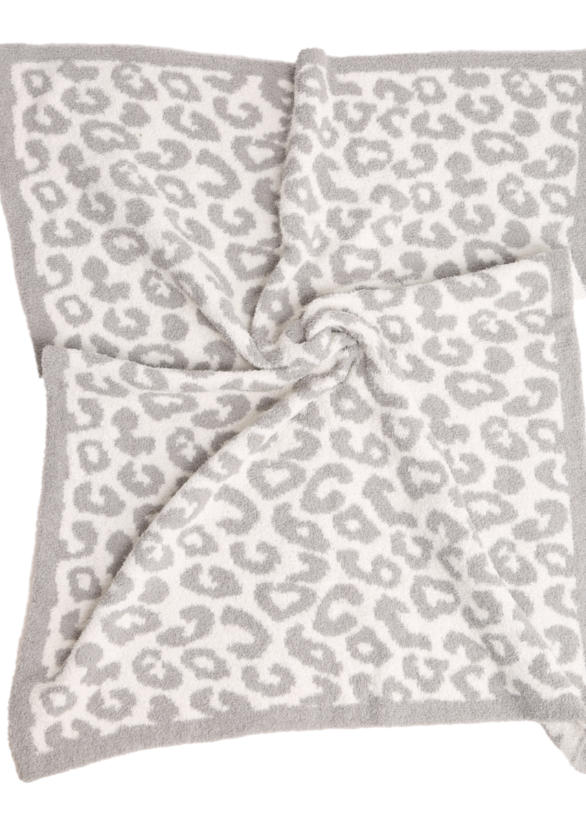 Kid's Leopard Throw Blanket Gifts Gray