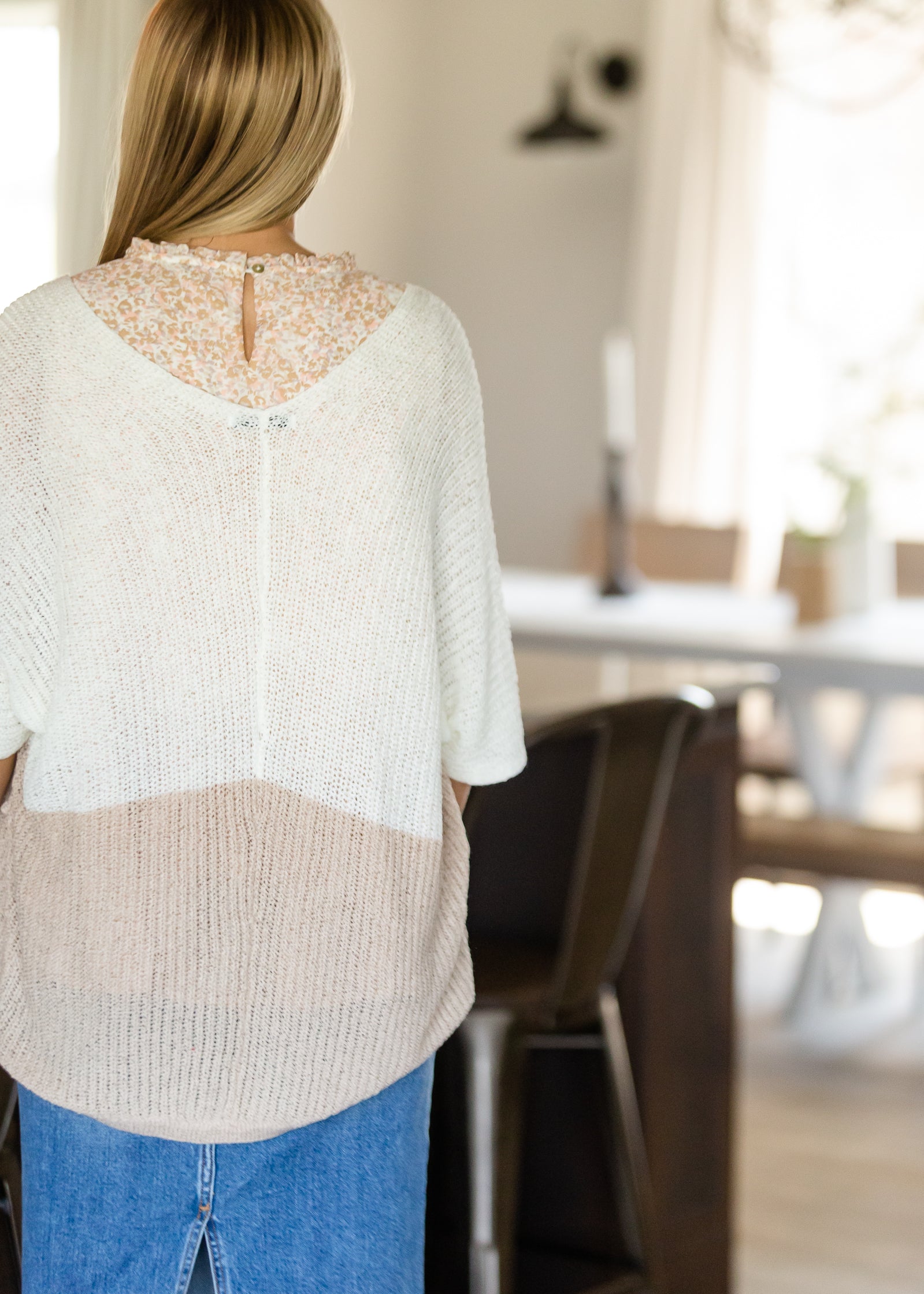 Kimono Sleeve Colorblock Cardigan - FINAL SALE Tops
