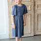 Kinsley Girls Dusty Blue Flutter Sleeve Midi Dress Dresses Dongguan Haohoo Clothing