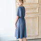 Kinsley Girls Dusty Blue Flutter Sleeve Midi Dress Dresses Dongguan Haohoo Clothing