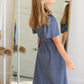 Kinsley Girls Dusty Blue Flutter Sleeve Midi Dress Dresses Dongguan Haohoo Clothing