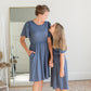 Kinsley Girls Dusty Blue Flutter Sleeve Midi Dress Dresses Dongguan Haohoo Clothing