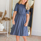Kinsley Girls Dusty Blue Flutter Sleeve Midi Dress Dresses Dongguan Haohoo Clothing
