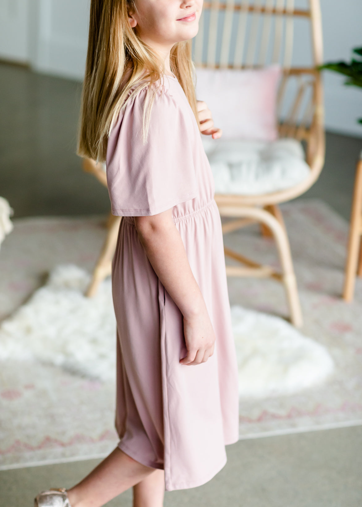 Kinsley Pink Flutter Sleeve Midi Dress - FINAL SALE Dresses