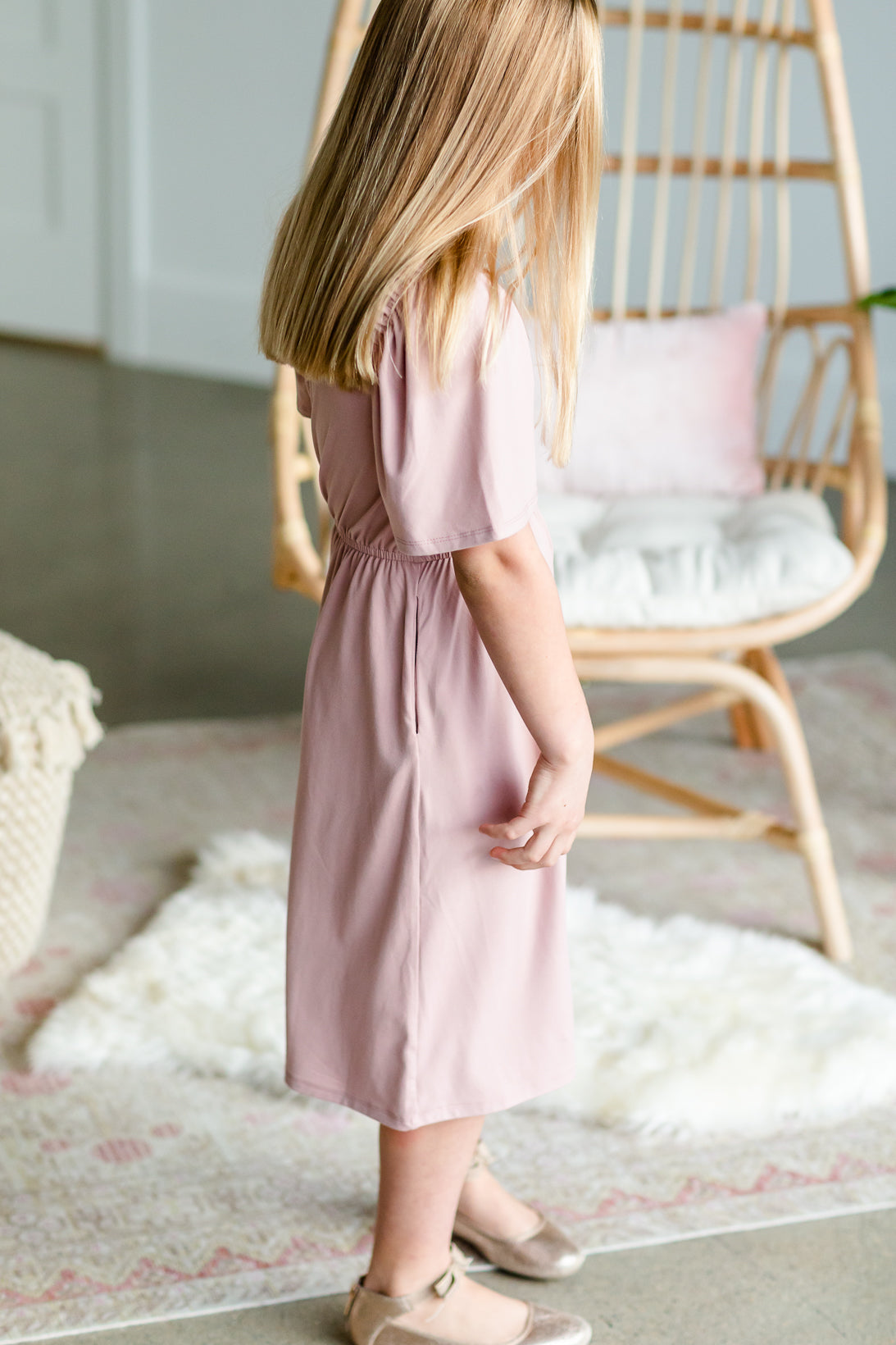 Kinsley Pink Flutter Sleeve Midi Dress - FINAL SALE Dresses