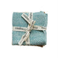 mustard and teal cotton dish cloths