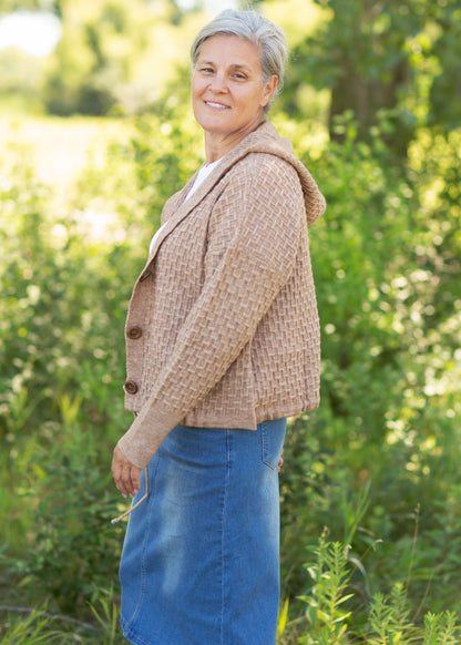 Knit Button Up Top Tops Mocha / S