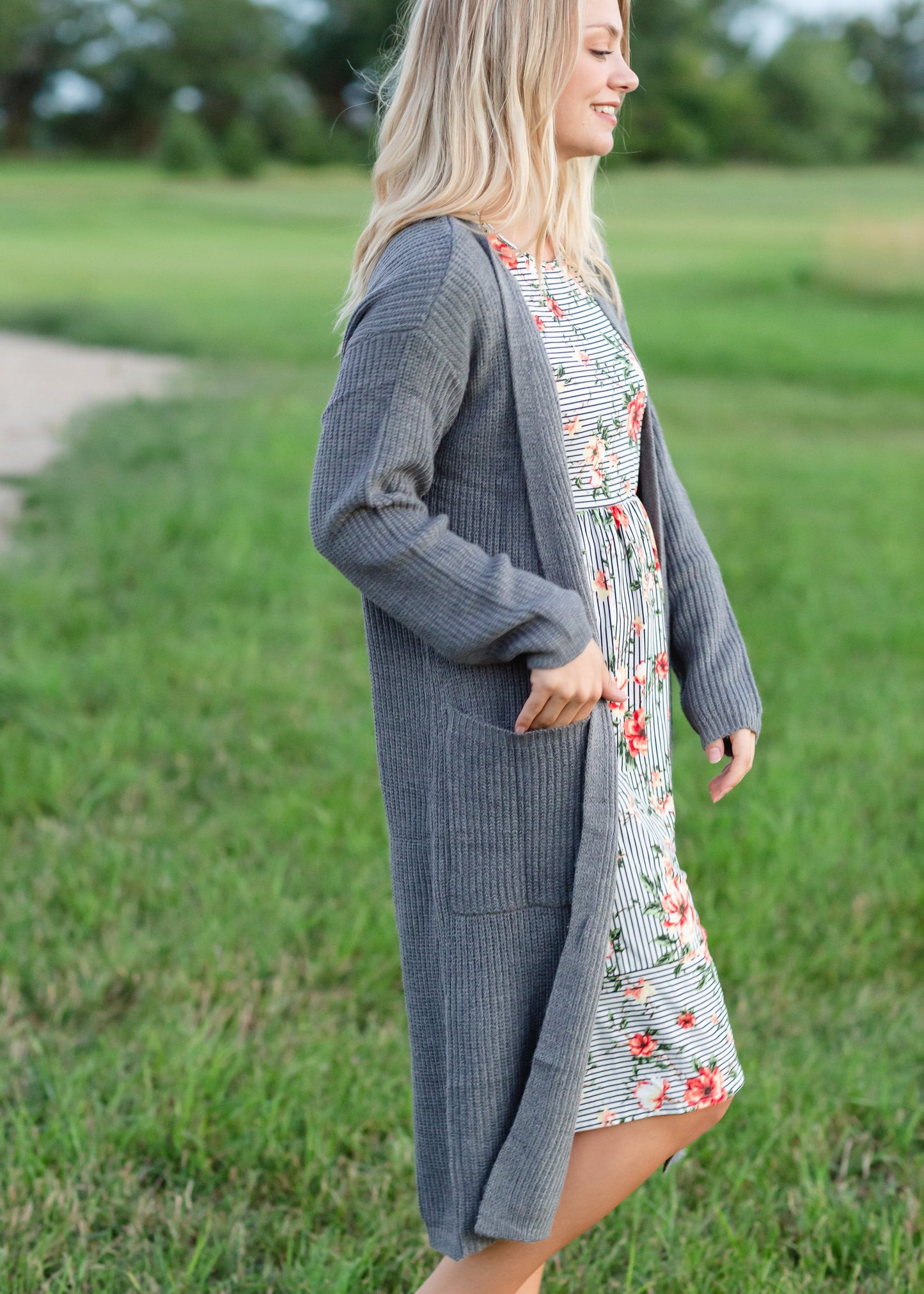 Knit Charcoal Long Cardigan - FINAL SALE Layering Essentials