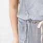 gray thermal knit contrast sleeveless dress