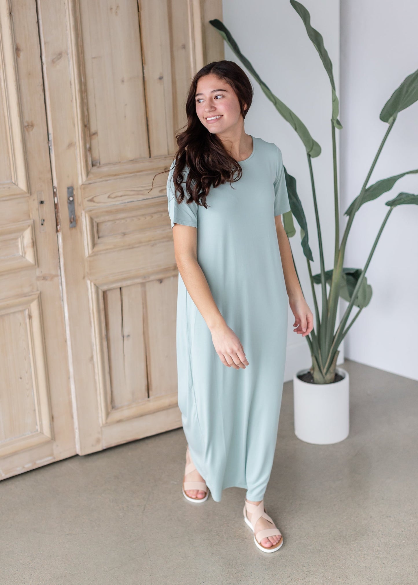 Knit Maxi Short Sleeve Dress Dresses Zenana
