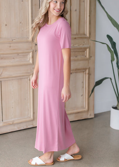 Knit Maxi Short Sleeve Dress Dresses Zenana