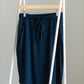 Knit Midi Drawstring Skirt Skirts Zenana Navy / S