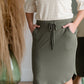 Knit Midi Drawstring Skirt Skirts Zenana