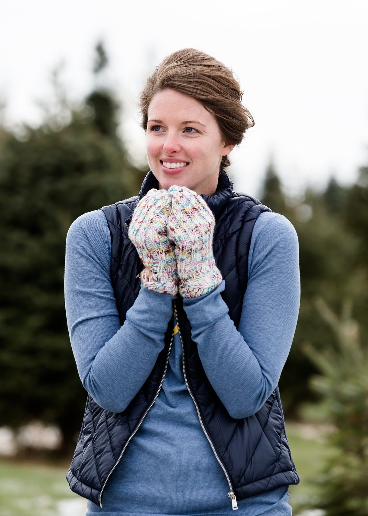 Knit Multi Colored Mittens Accessories