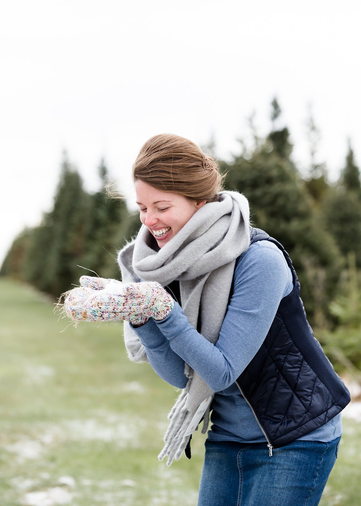 Knit Multi Colored Mittens Accessories