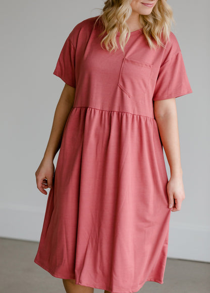 Knit Patch Pocket Midi Dress - FINAL SALE Dresses