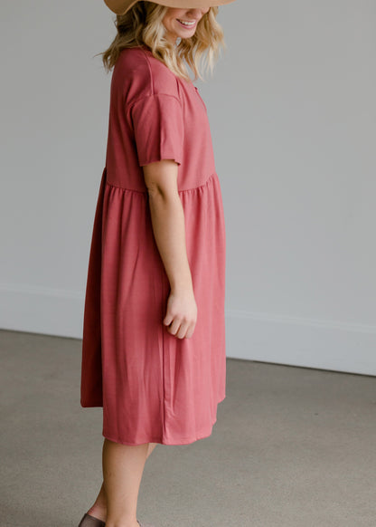 Knit Patch Pocket Midi Dress - FINAL SALE Dresses