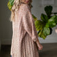 Knit Sweater 3/4 Sleeve Mixed Yarn Cardigan - FINAL SALE Tops By Together