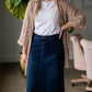 Knit Sweater 3/4 Sleeve Mixed Yarn Cardigan - FINAL SALE Tops By Together