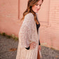 Knit Sweater 3/4 Sleeve Mixed Yarn Cardigan Tops By Together