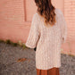 Knit Sweater 3/4 Sleeve Mixed Yarn Cardigan Tops By Together