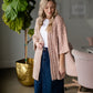 Knit Sweater 3/4 Sleeve Mixed Yarn Cardigan Tops By Together