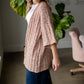 Knit Sweater 3/4 Sleeve Mixed Yarn Cardigan Tops By Together