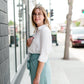 midi knit pencil paper bag skirt
