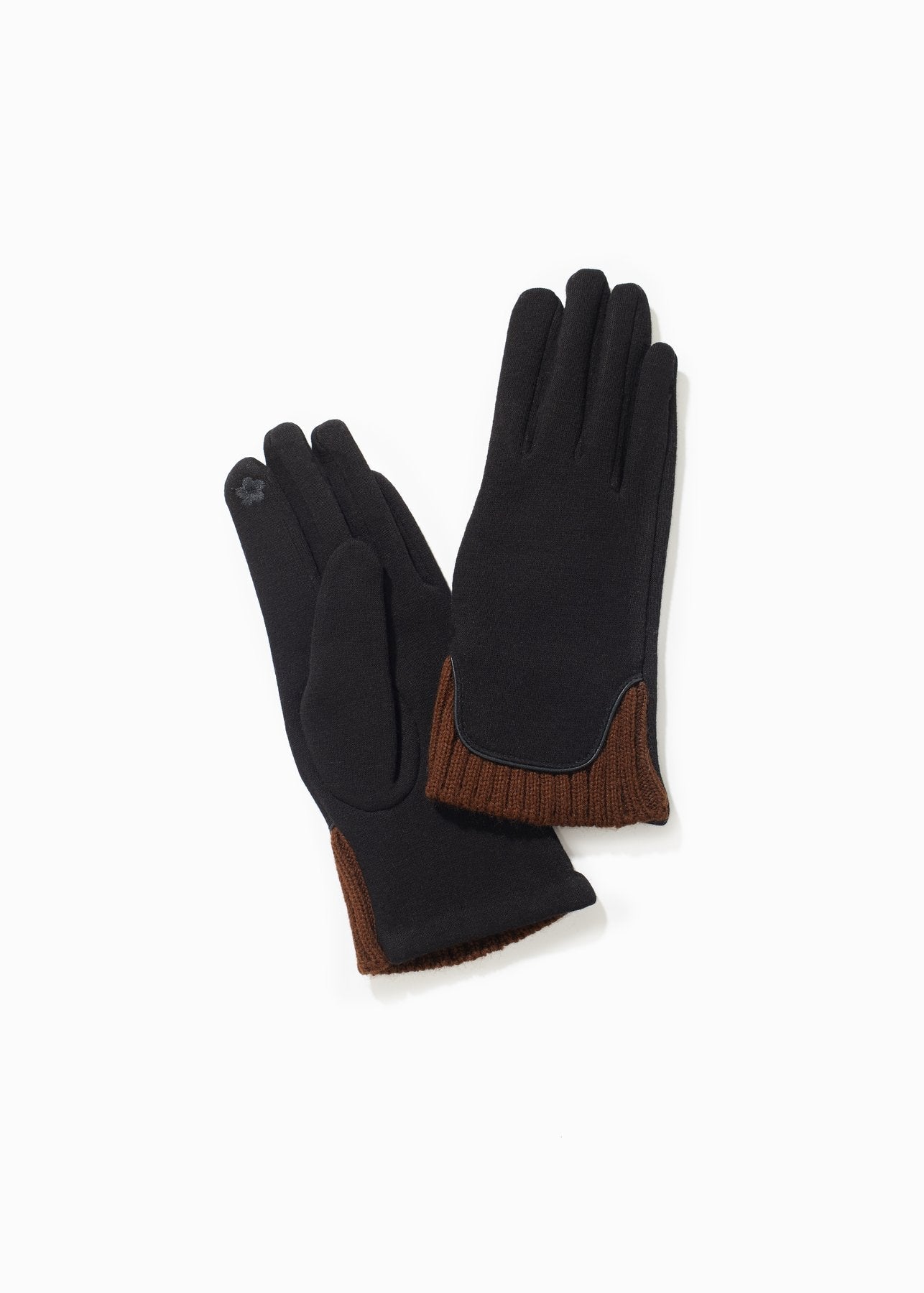 Knit Trim Gloves-FINAL SALE Accessories Black