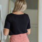 Knit V-Neck Front Pocket Tee Shirt Zenana