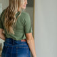 Knit V-Neck Front Pocket Tee Shirt Zenana