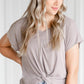 Knotted V-Neck Top Tops