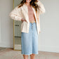 Kobe Distressed Light Denim Midi Skirt Skirts Sheer Dent Beauty