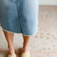 Kobe Distressed Light Denim Midi Skirt Skirts Sheer Dent Beauty