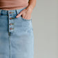 Kobe Distressed Light Denim Midi Skirt Skirts Sheer Dent Beauty